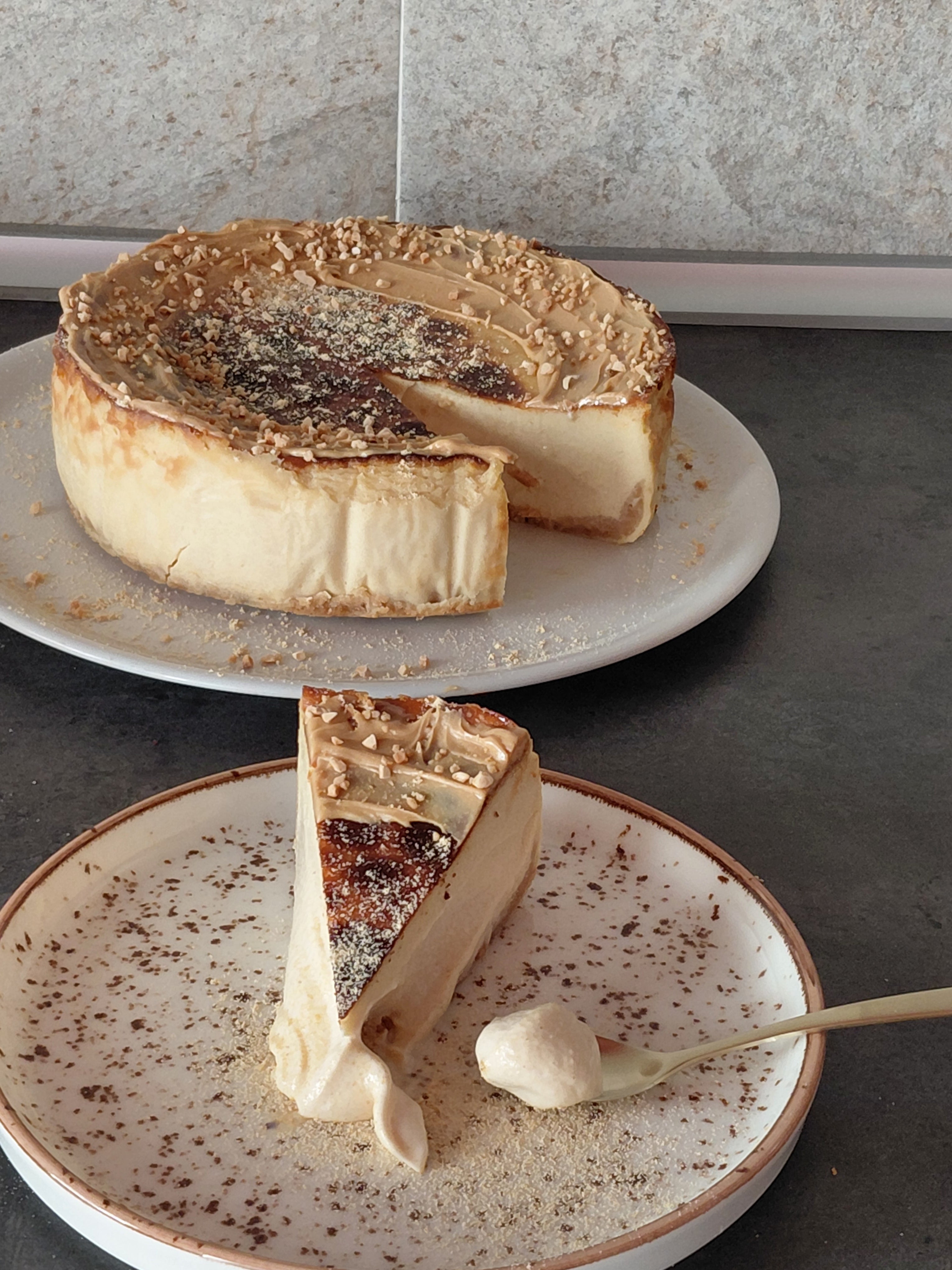 Tarta de queso y gofio de millo